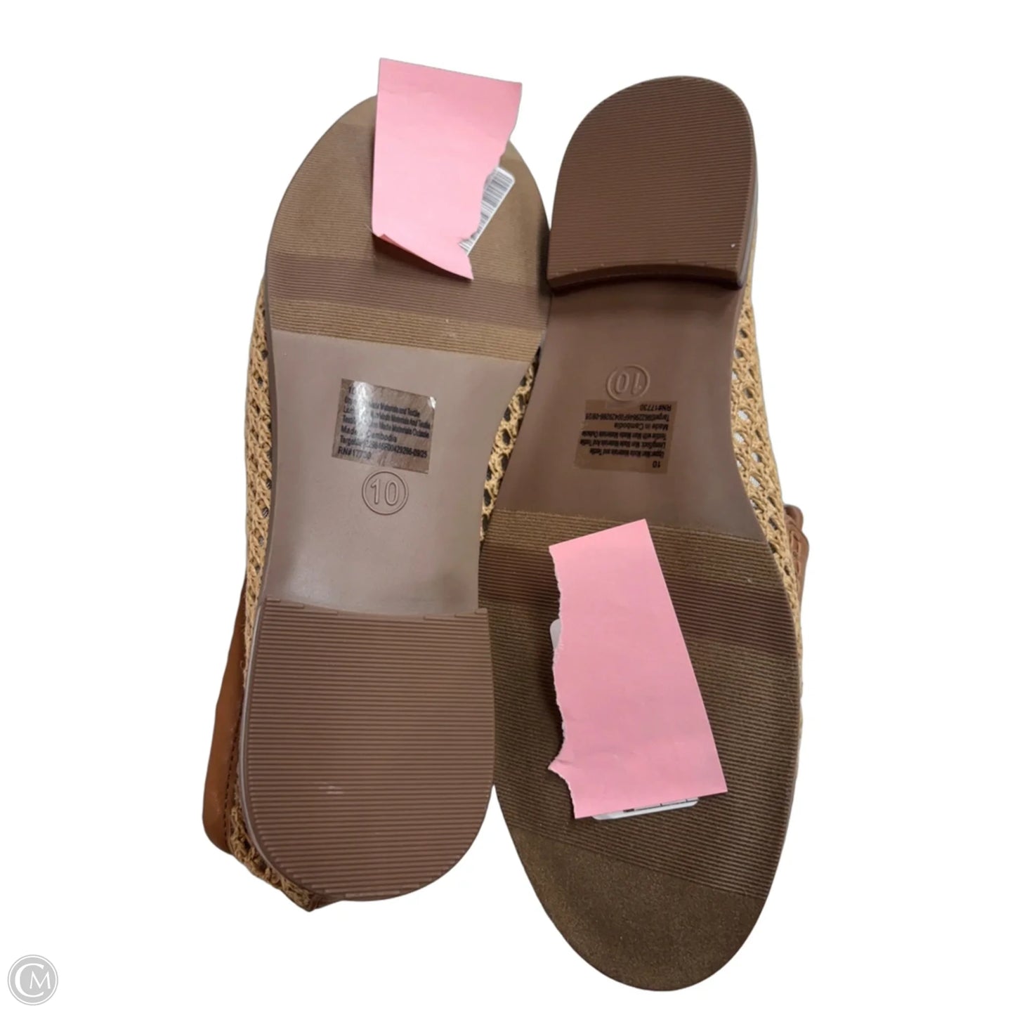Shoes Flats By Universal Thread In Tan, Size: 10
