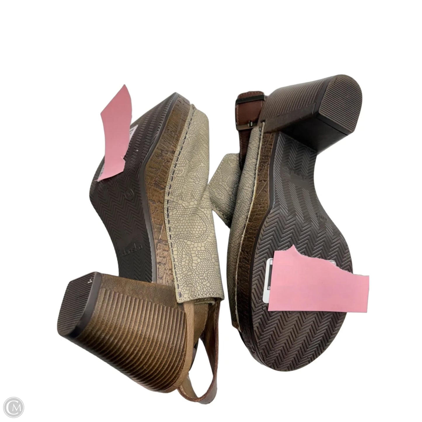 Sandals Heels Block By Dansko In Tan, Size: 9
