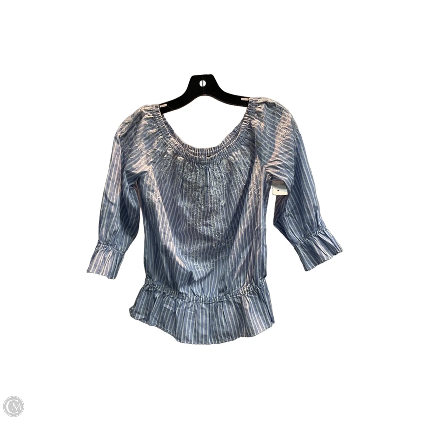 Blouse 3/4 Sleeve By White House Black Market In Blue, Size: M