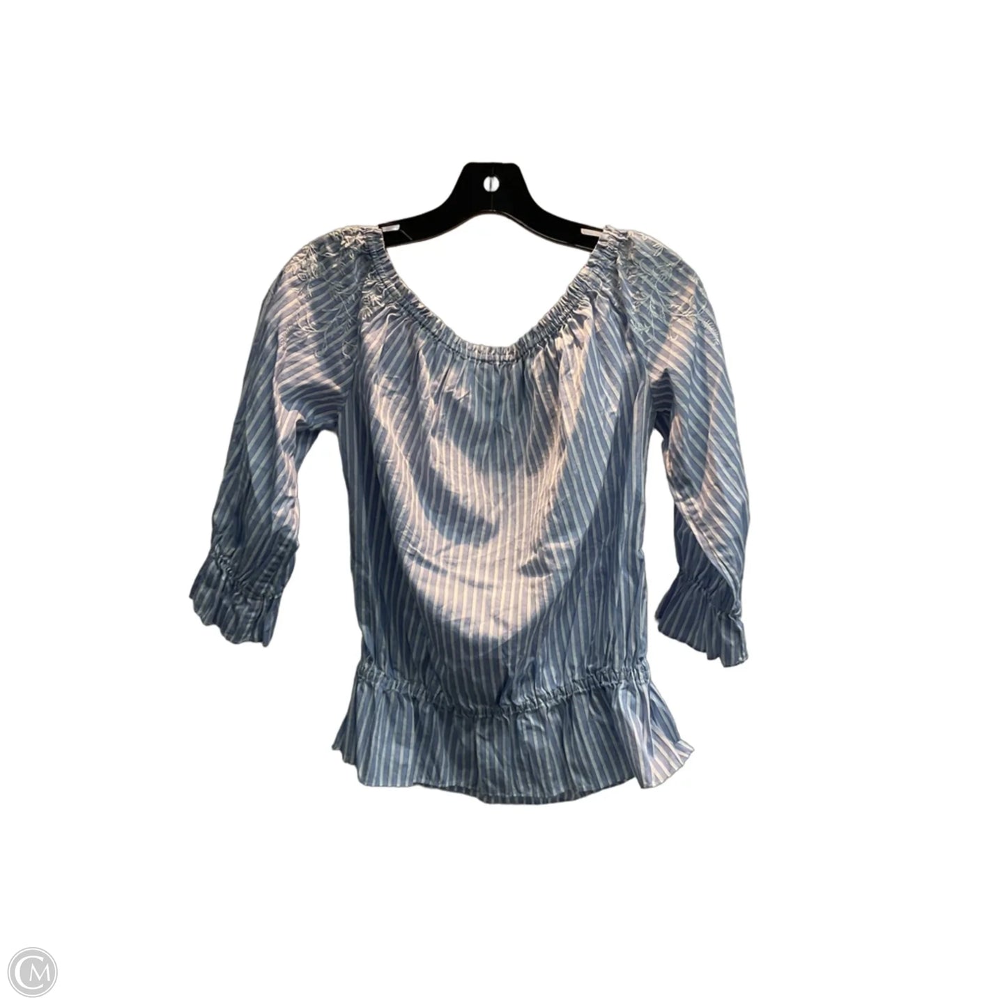 Blouse 3/4 Sleeve By White House Black Market In Blue, Size: M