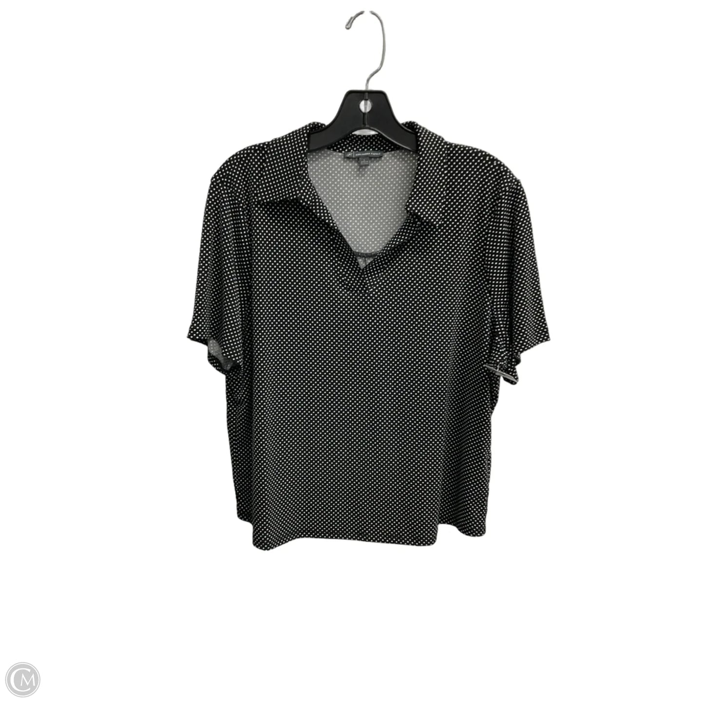 Top Short Sleeve By Adrianna Papell In Polkadot Pattern, Size: L