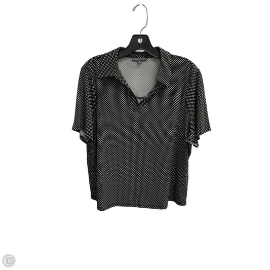 Top Short Sleeve By Adrianna Papell In Polkadot Pattern, Size: L