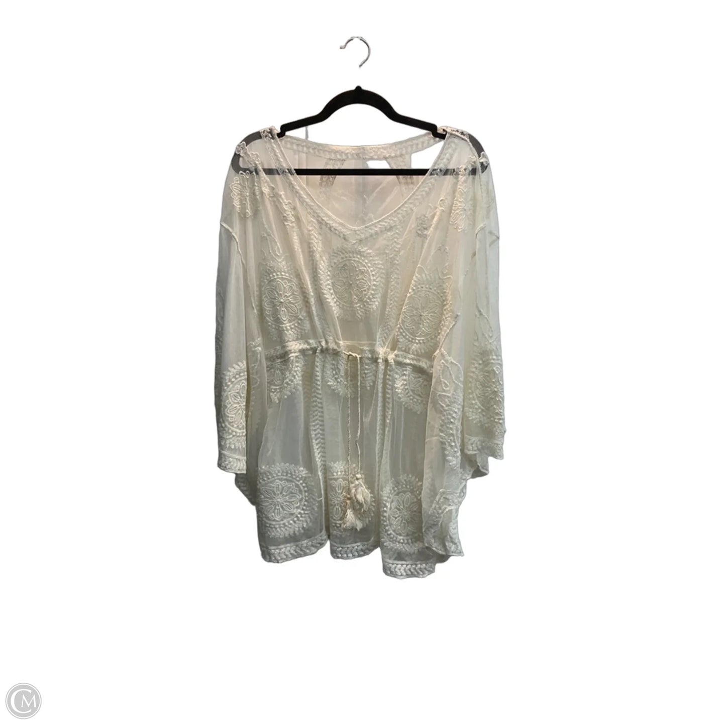 Swimwear Cover-up By Clothes Mentor In Cream, Size: Osfm