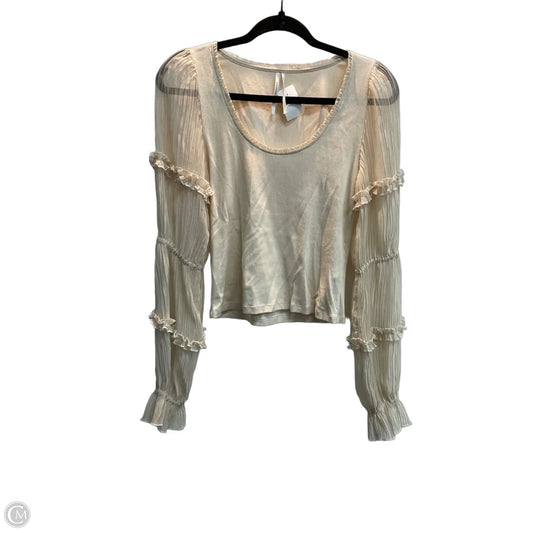 Top Long Sleeve By Anthropologie In Cream, Size: S
