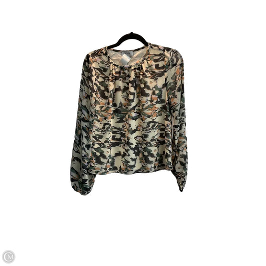 Blouse Long Sleeve By Evereve In Multi-colored, Size: Xs