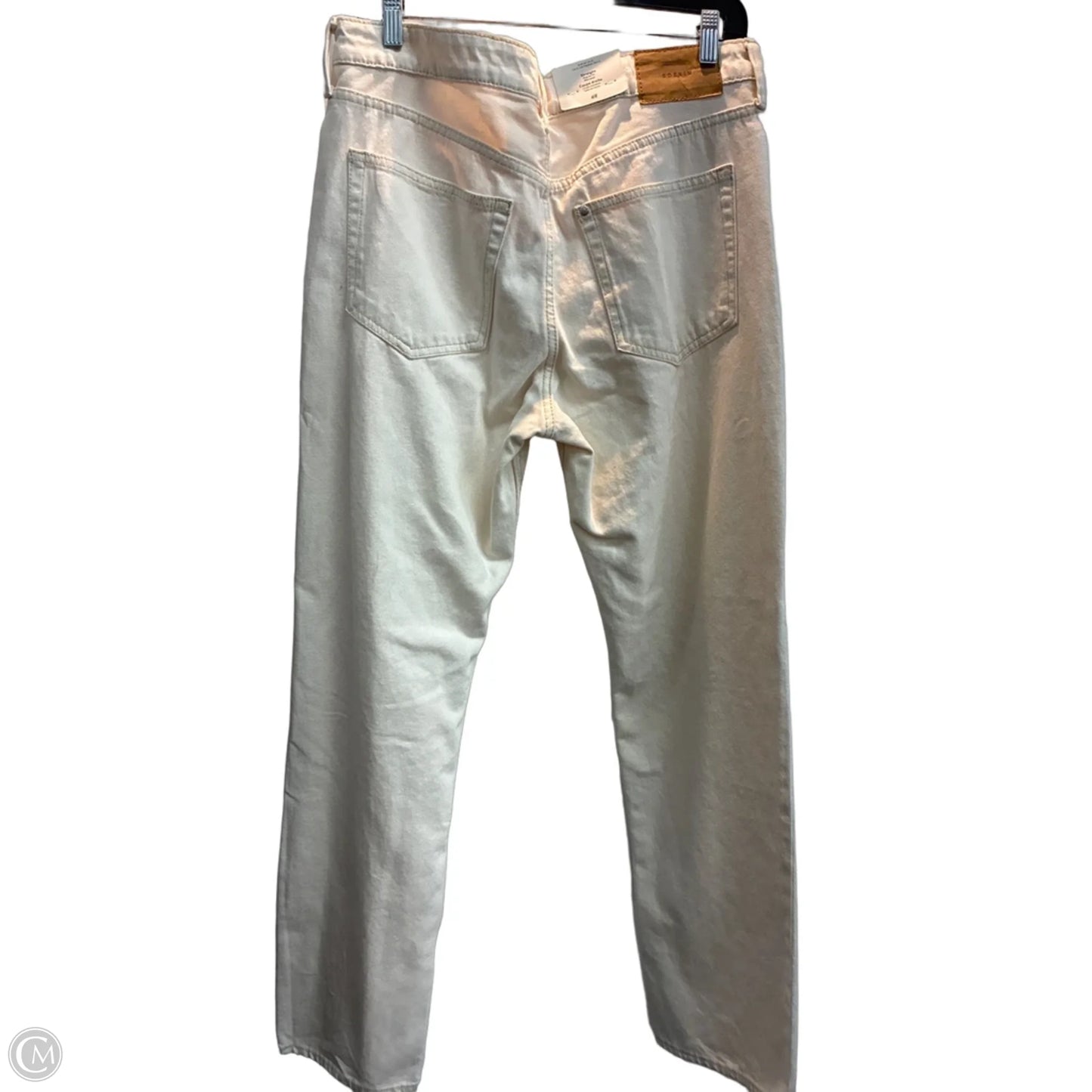 Jeans Straight By H&m In Cream Denim, Size: 14