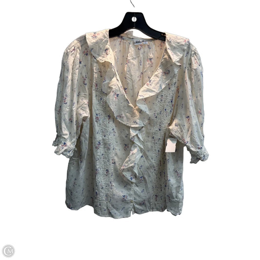 Blouse Short Sleeve By Gap In Floral Print, Size: Xxl