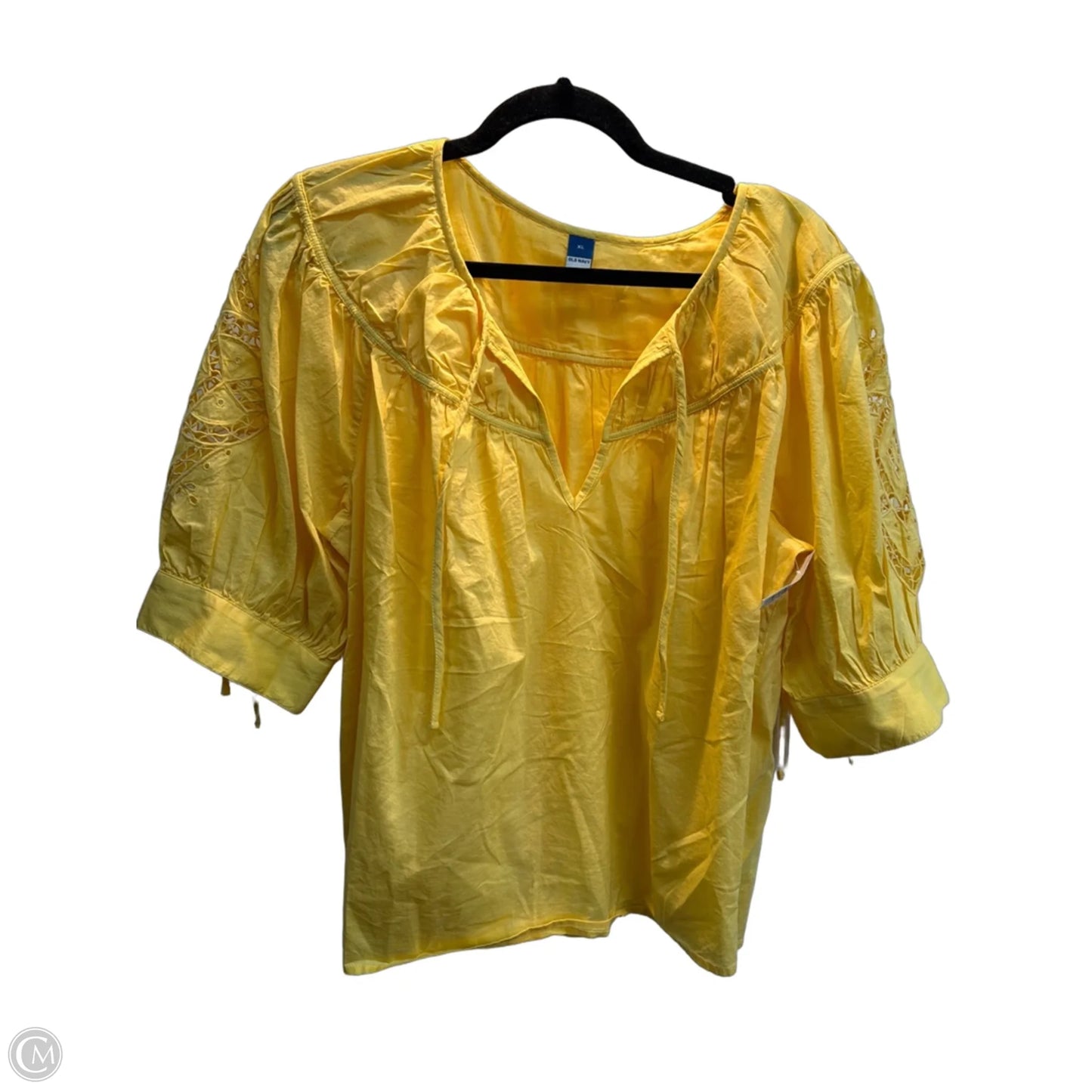 Blouse Short Sleeve By Old Navy In Gold, Size: Xl