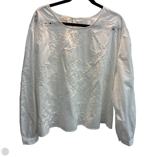 Top Long Sleeve By Maurices In White, Size: 1x