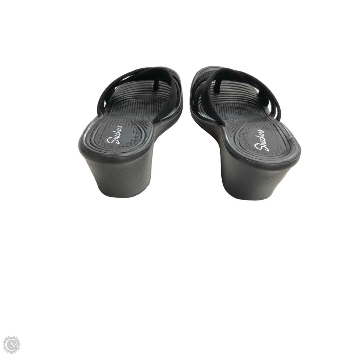 Sandals Heels Wedge By Skechers In Black, Size: 6.5