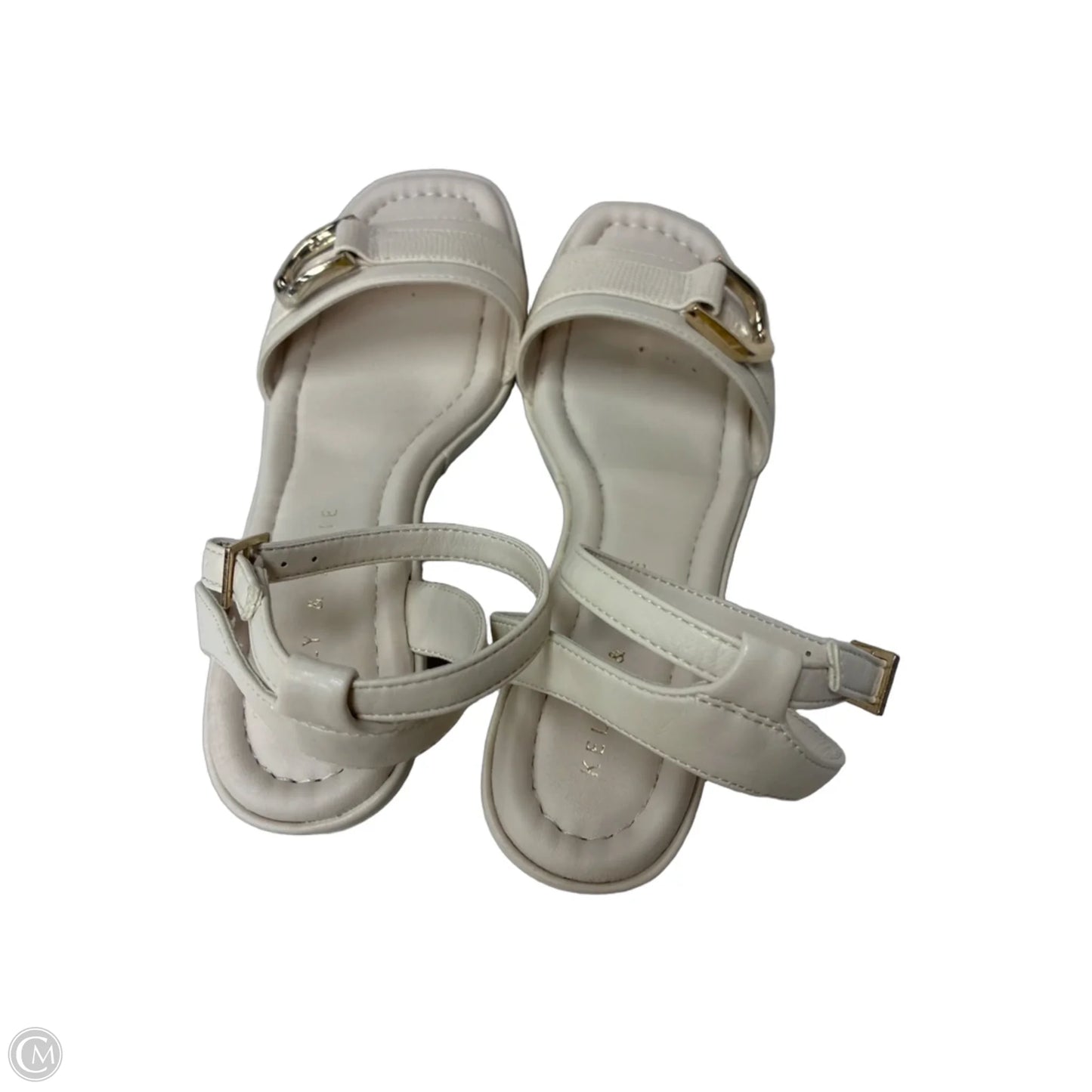 Sandals Heels Block By Kelly And Katie In White, Size: 7.5