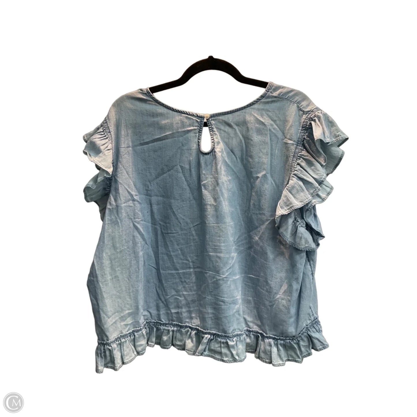 Top Sleeveless By Melrose And Market In Blue Denim, Size: Xxl