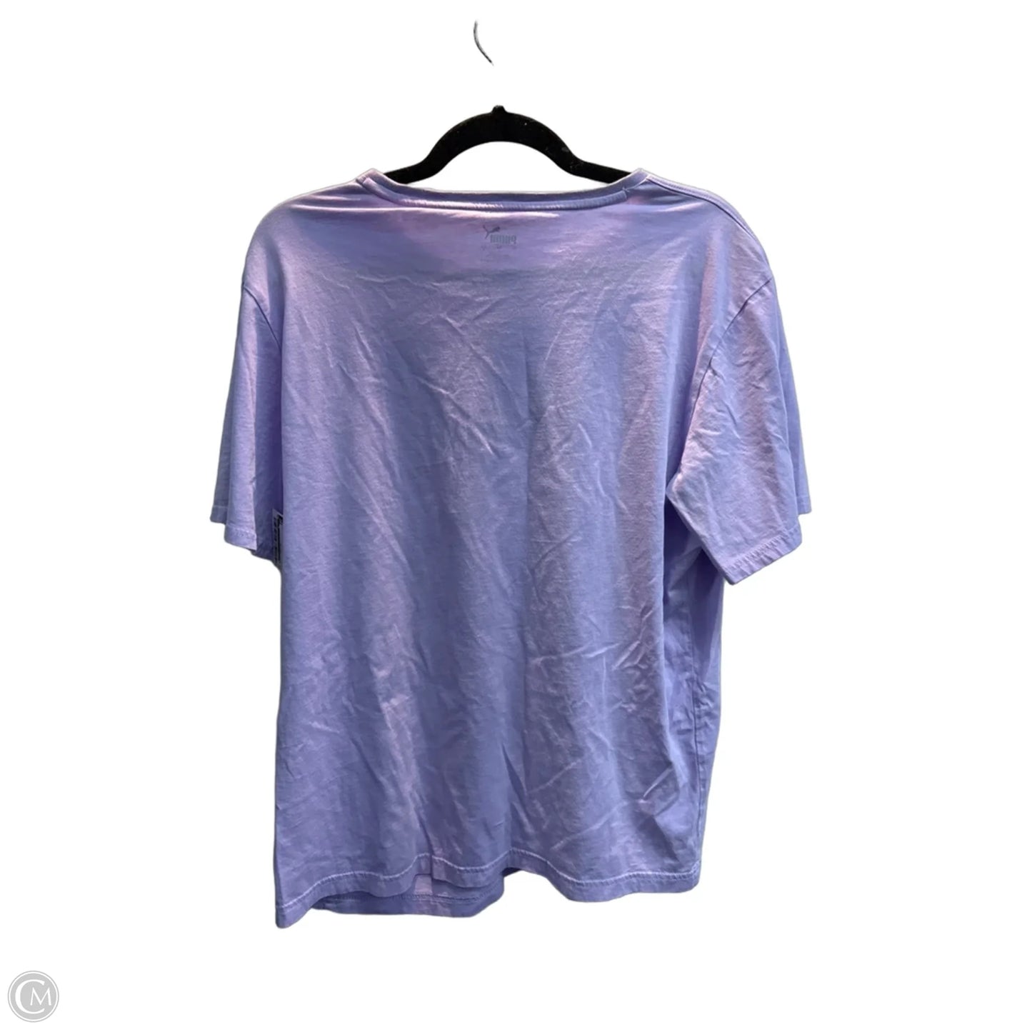 Athletic Top Short Sleeve By Puma In Purple, Size: L
