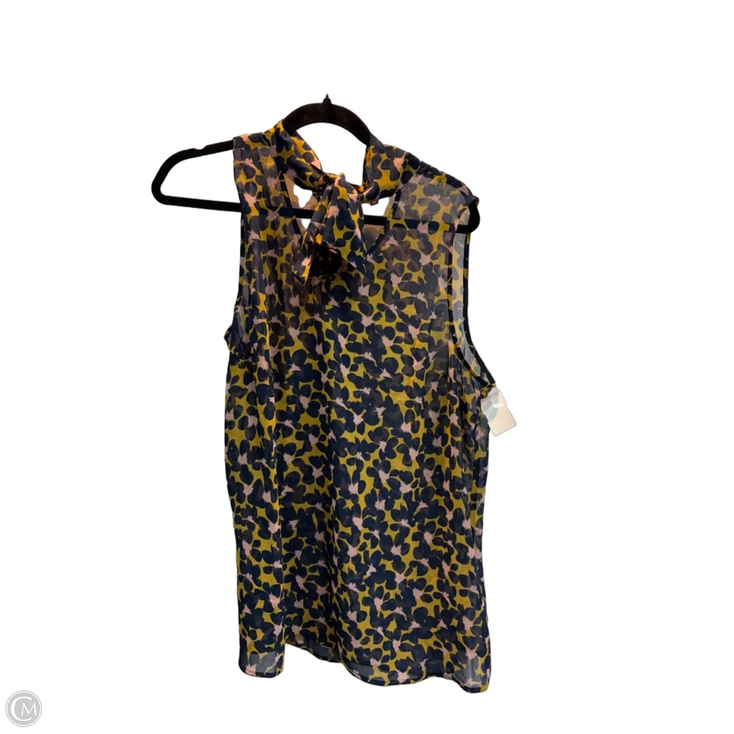 Top Sleeveless By Cabi In Blue & Yellow, Size: Xl