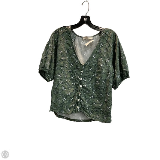 Top Short Sleeve By Loft In Green, Size: S