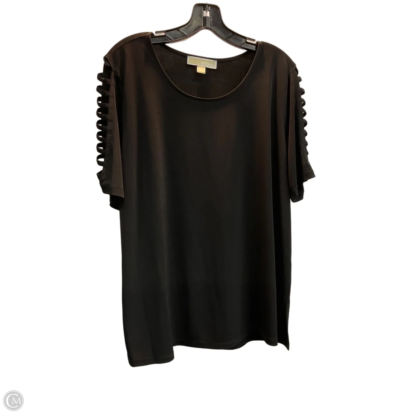 Top Short Sleeve By Michael By Michael Kors In Black, Size: 1x