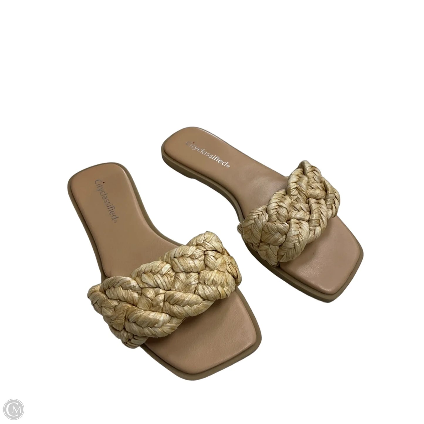 Sandals Flip Flops By City Classified In Tan, Size: 6.5