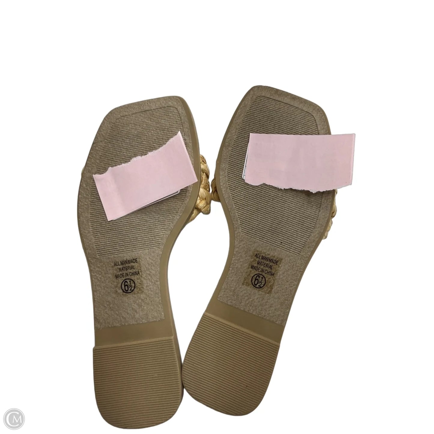 Sandals Flip Flops By City Classified In Tan, Size: 6.5