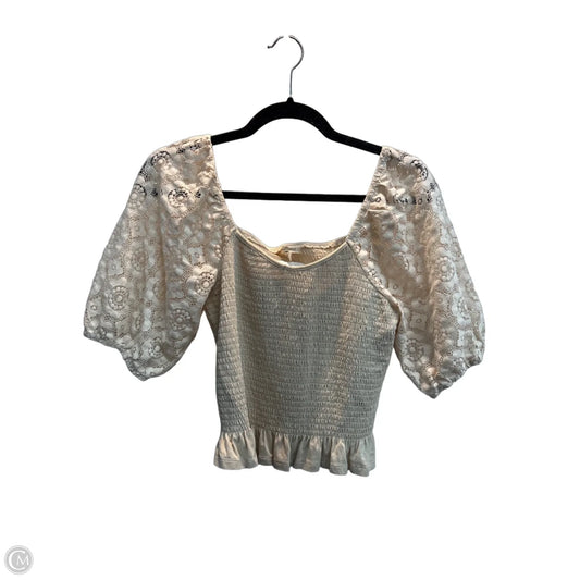 Top Short Sleeve By Mason & Belle In Cream, Size: M
