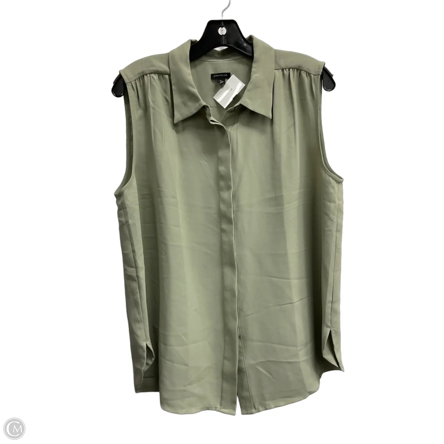 Top Sleeveless By Ann Taylor In Green, Size: L