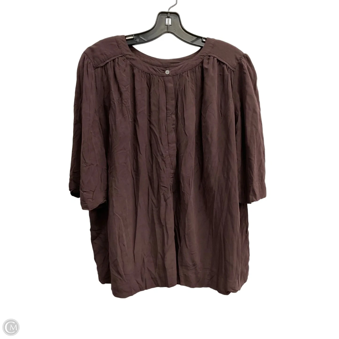 Top Short Sleeve By Loft In Brown, Size: L