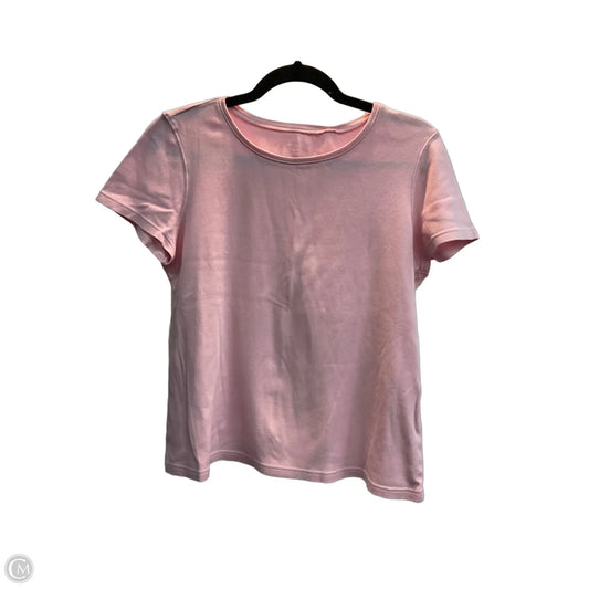 Top Short Sleeve Basic By Christopher And Banks In Pink, Size: M