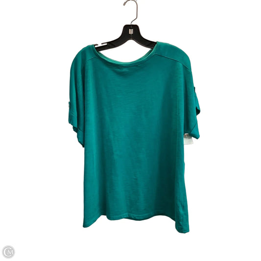 Top Short Sleeve Basic By Liz Claiborne In Teal, Size: Xxl