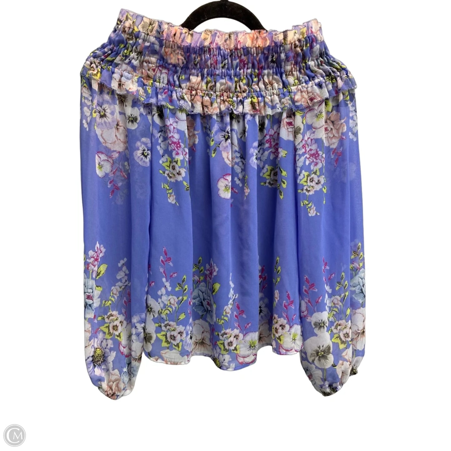 Blouse Long Sleeve By White House Black Market In Floral Print, Size: Xs