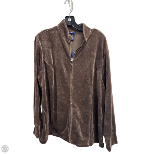 Jacket Shirt By Basic Editions In Brown, Size: Xl