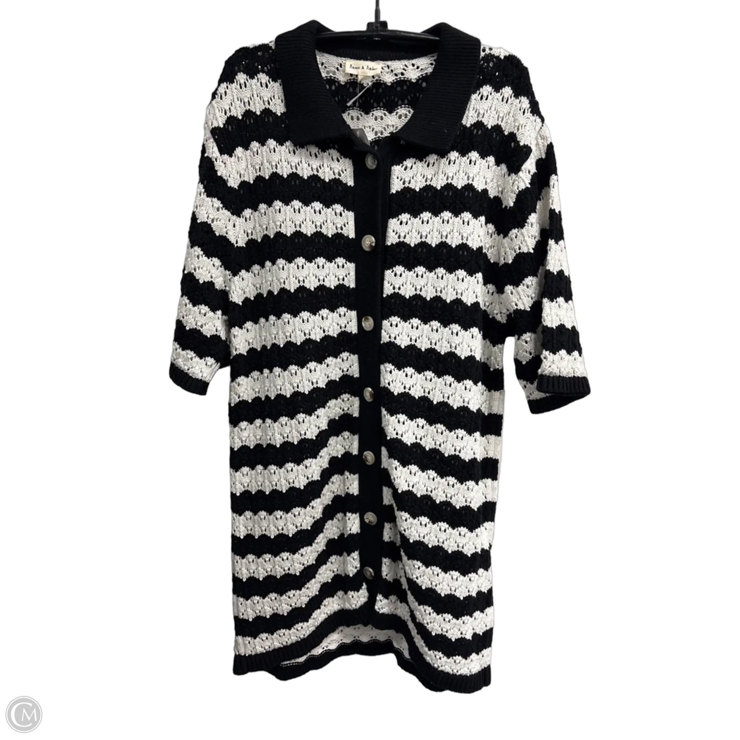 Tunic Short Sleeve By New York And Co In Striped Pattern, Size: M