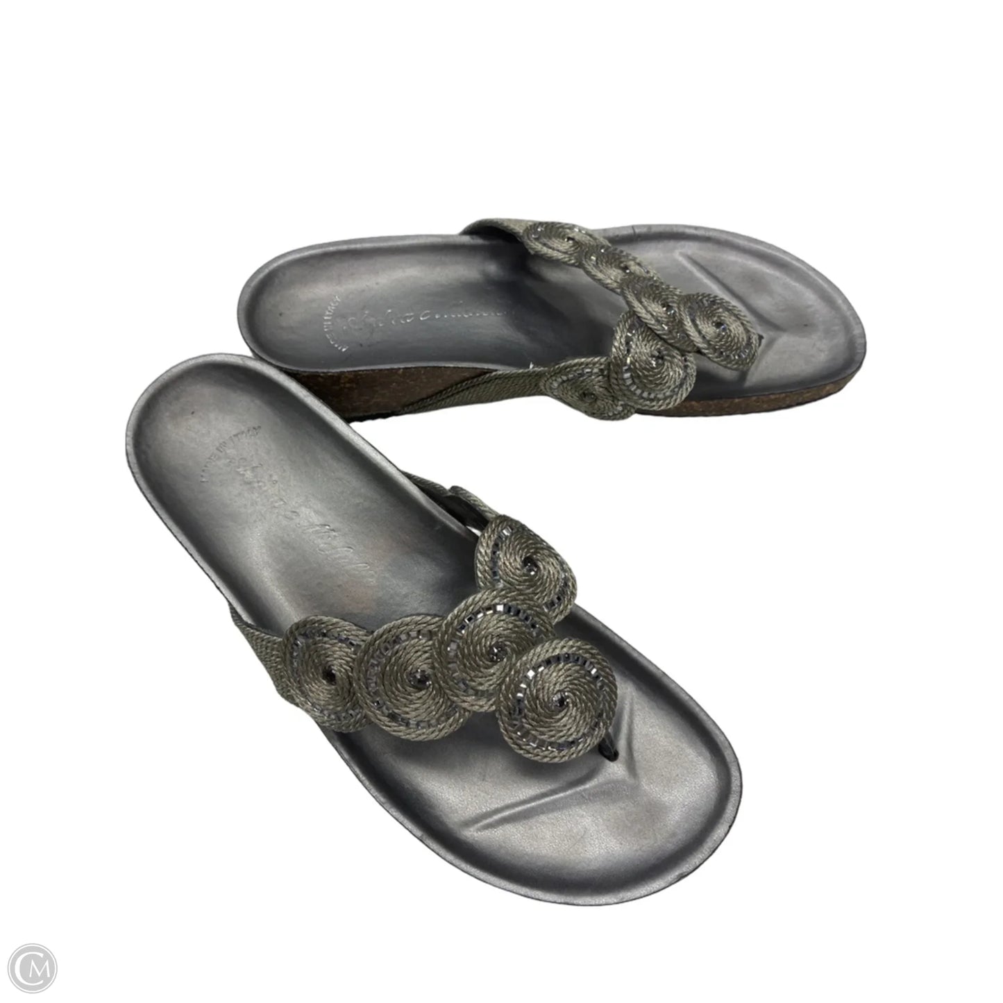 Sandals Heels Platform By Clothes Mentor In Silver, Size: 6.5