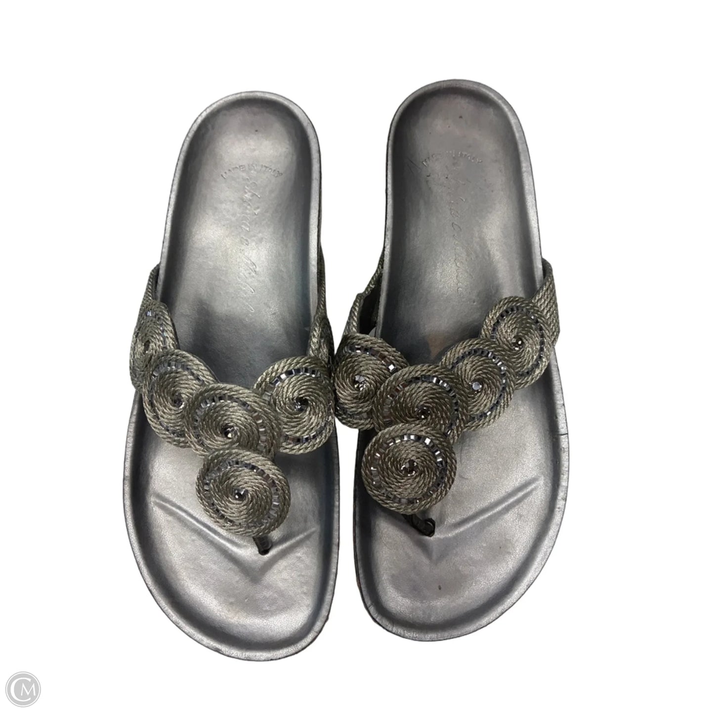 Sandals Heels Platform By Clothes Mentor In Silver, Size: 6.5