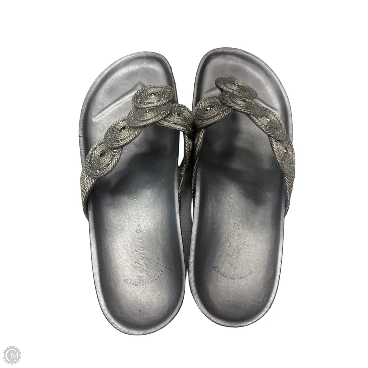 Sandals Heels Platform By Clothes Mentor In Silver, Size: 6.5