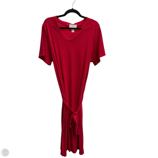 Dress Casual Midi By Just Be In Red, Size: 2x