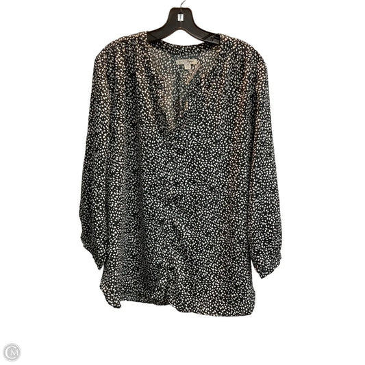 Blouse 3/4 Sleeve By Jachs Girlfirend In Black & White, Size: Xxl