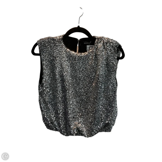 Top Sleeveless By Express In Silver, Size: Xs