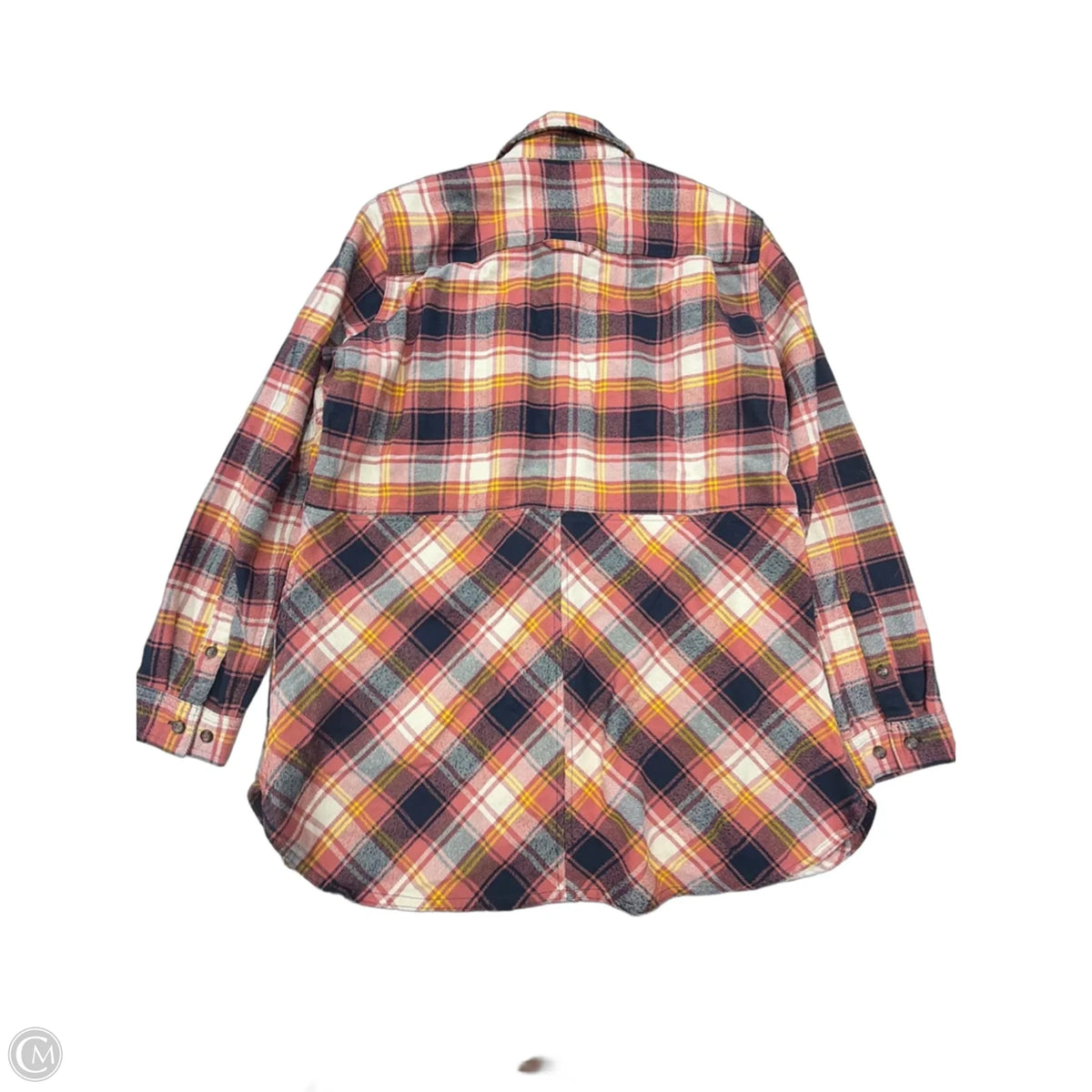 Top Long Sleeve By Duluth Trading In Plaid Pattern, Size: L