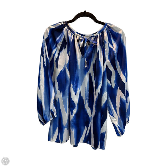 Blouse 3/4 Sleeve By Chicos In Blue, Size: Xl