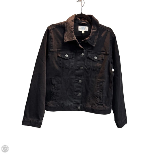 Jacket Denim By Time And Tru In Black Denim, Size: S
