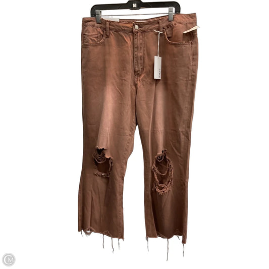 Jeans Wide Leg By Vervet In Brown Denim, Size: 14