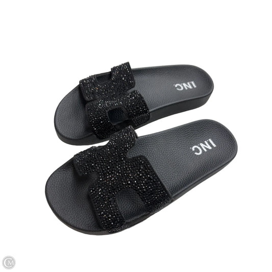 Sandals Flip Flops By Inc In Black, Size: 6