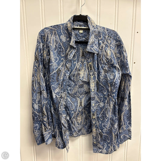 Blouse Long Sleeve By Tommy Bahama In Blue, Size: Xl