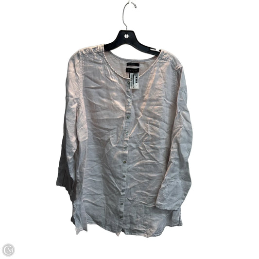 Blouse Long Sleeve By Tahari In Grey, Size: 1x