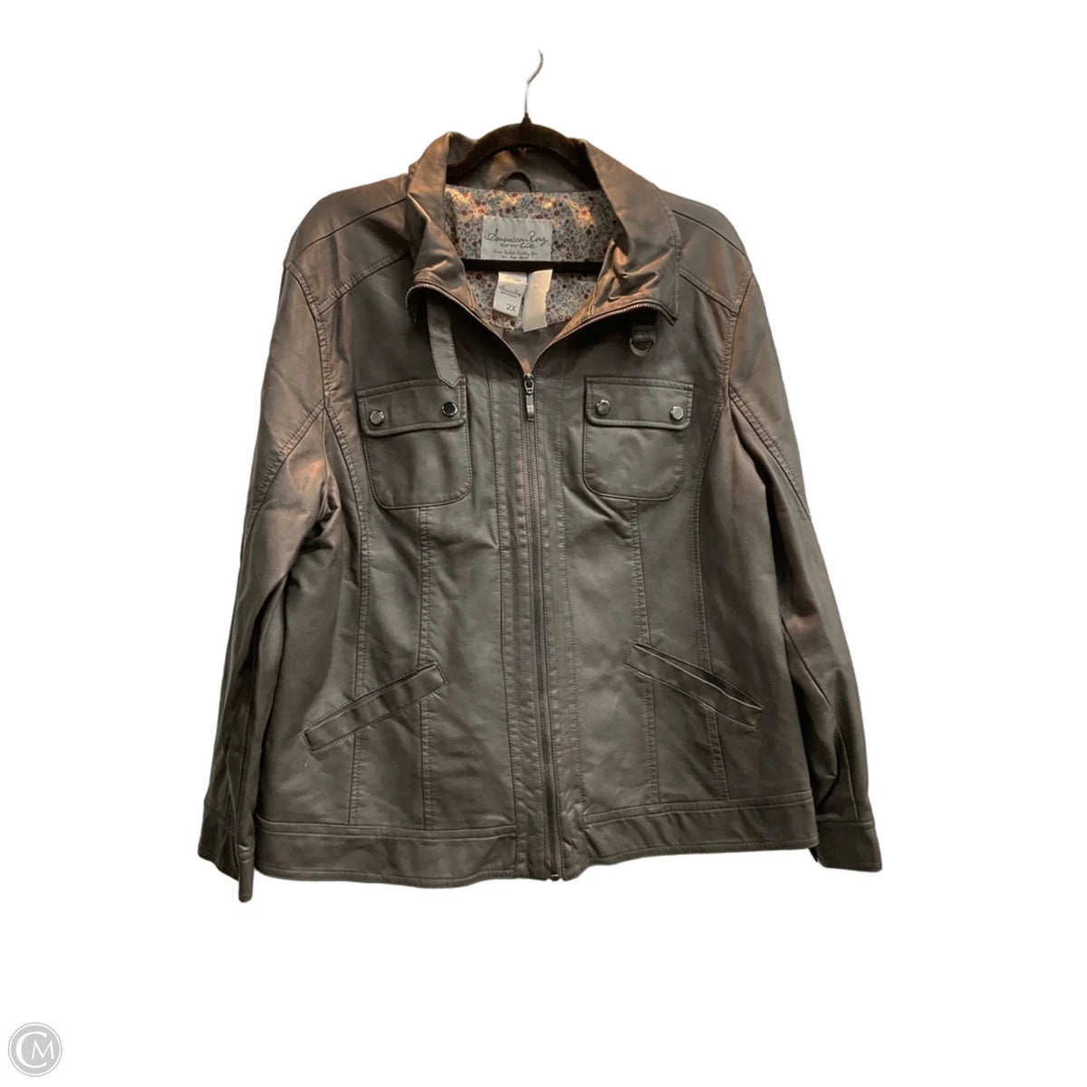 Jacket Moto By American Rag In Grey, Size: 2x