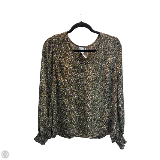 Blouse Long Sleeve By Cabi In Floral Print, Size: S