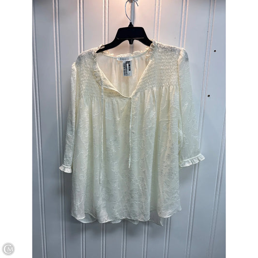 Blouse 3/4 Sleeve By Rose And Olive In Cream, Size: 1x