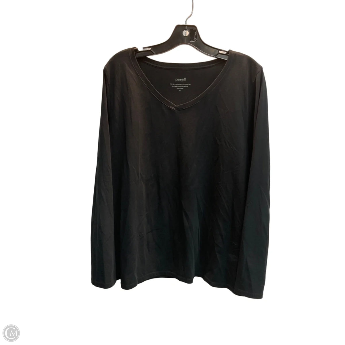 Top Long Sleeve Basic By Pure Jill In Black, Size: Xl