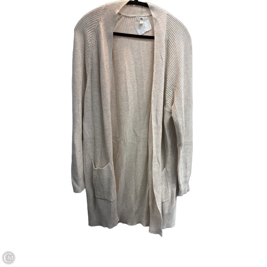 Sweater Cardigan By Clothes Mentor In Cream, Size: L