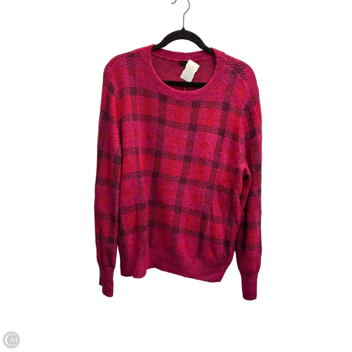 Sweater By Ann Taylor In Plaid Pattern, Size: Xxl