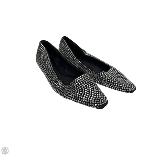 Shoes Flats By Zara In Black & Silver, Size: 8